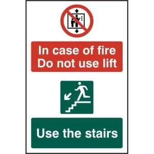 Image of ASEC In Case Of Fire Do Not Use Lift 200mm x 300mm PVC Self Adhesive Sign