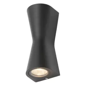 Image of Zinc SKYE Outdoor Double Cone Up and Down Wall Light Black