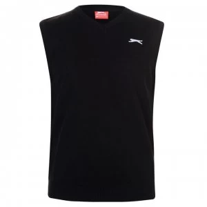 Image of Slazenger V Neck Knitted Pullover Mens - Black