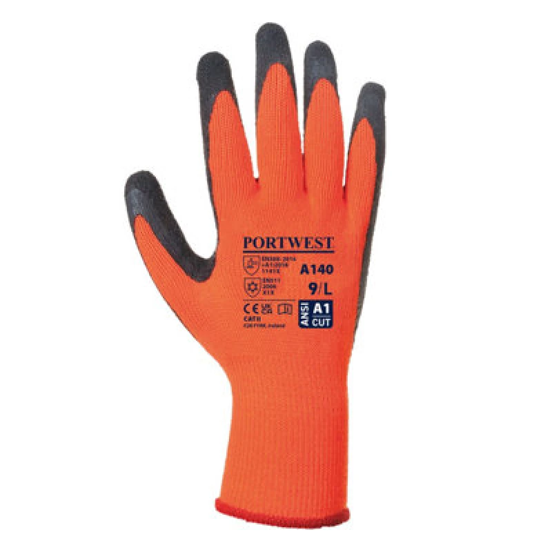 Image of Portwest Thermal Grip Gloves in Orange Size: Medium Orange Unisex M