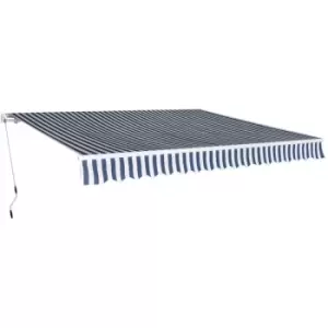 Image of Vidaxl - Folding Awning Manual Operated 400cm Blue/White Blue