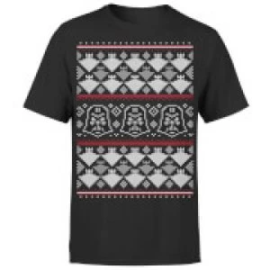 Image of Star Wars Christmas Imperial Darth Vader Black T-Shirt - S - Black