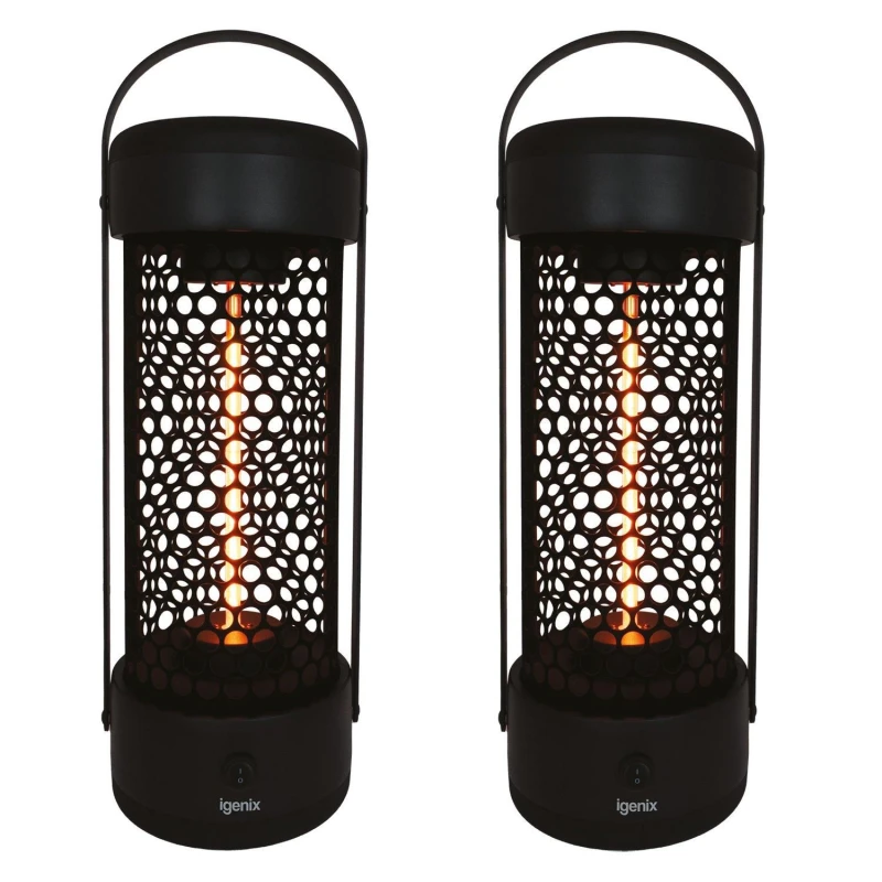 Image of Igenix Portable Electric OutdoorTower Heater (2 Pack) Black
