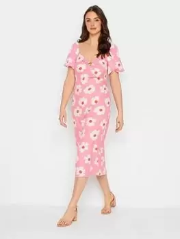 Image of Long Tall Sally Pink Daisy Cut Out Midi Dress, Pink, Size 12, Women