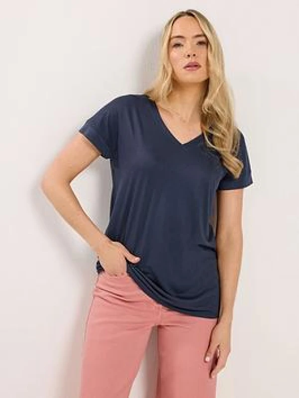 Image of Long Tall Sally Tall Premium V-Neck T-Shirt Blue