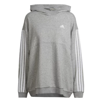 Image of adidas Essentials Cotton 3-Stripes Hoodie (Maternity) Wom - Medium Grey Heather / White