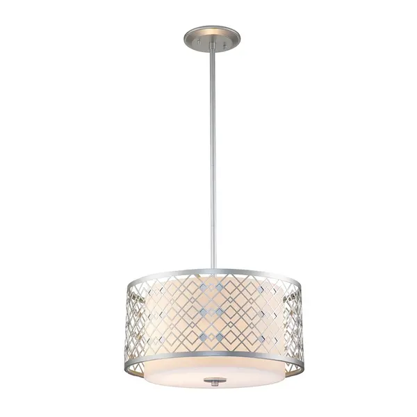Image of Elstead Elstead Ziggy Large Glass Ceiling Pendant Light - Silver
