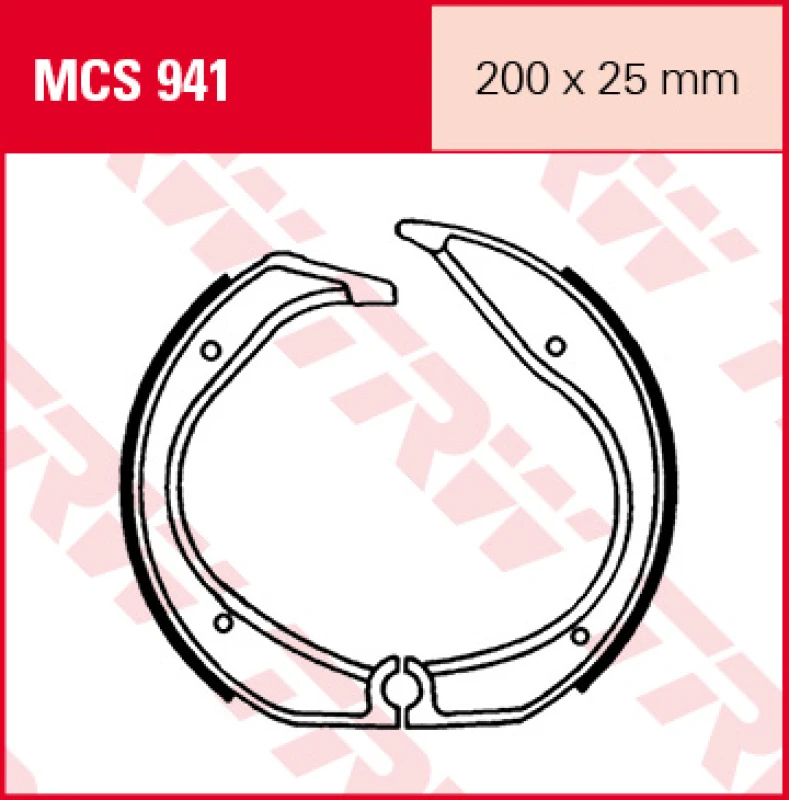 Image of TRW MCS941 Brake Shoes Ø: 200mm Brake Shoe Set (70)