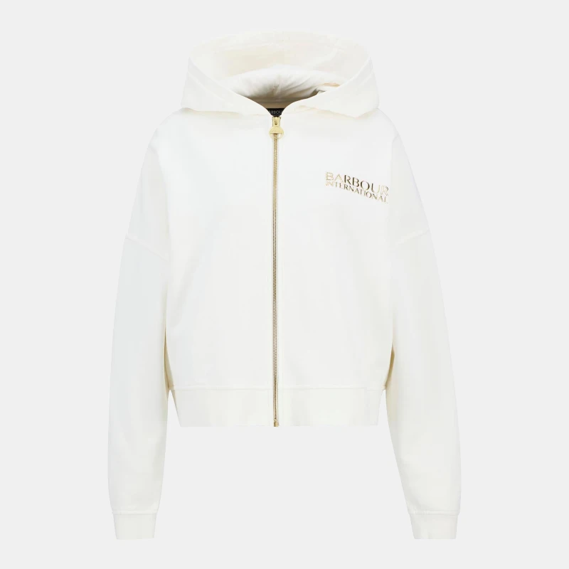 Image of Barbour International Lana Zip-Up Hoodie Off White female 10 (S)