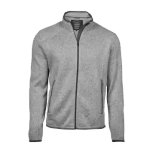 Image of Tee Jays Mens Knitted Outdoor Fleece Jacket (M) (Grey Melange)