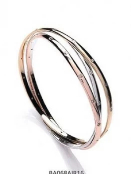 Image of Buckley London Buckley London Tri Colour Russian Bangle Set Cubic Zirconia Free Gift Bag