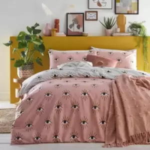 Image of Furn. Theia Single Duvet Cover Set Cotton Polyester Blush