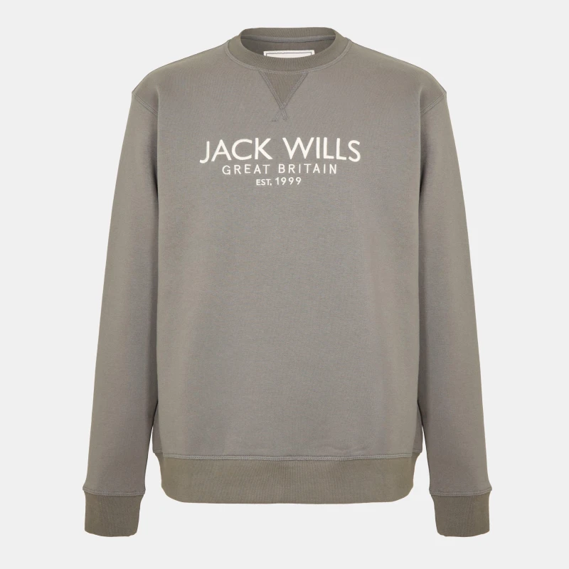 Image of Jack Wills Belvue Logo Sweatshirt Mens Slate male XS