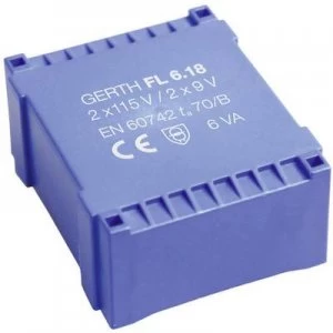 Image of PCB mount transformer 2 x 115 V 2 x 7.50 V AC 6 VA 400 mA