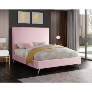 Image of Jelson Bed Single Plush Velvet Pink
