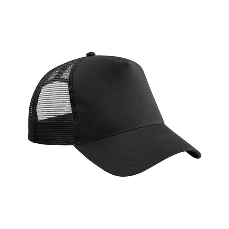 Image of Beechfield Snapback Trucker Cap in Black Unisex One Size