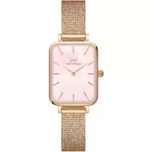 Image of Unisex Daniel Wellington Quadro 20 X 26 Pressed Melrose Rose Gold Mother of Pearl Watch