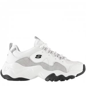 Image of Skechers Lifestyle DLite Zenway Trainers - Wht/Grey/Blk