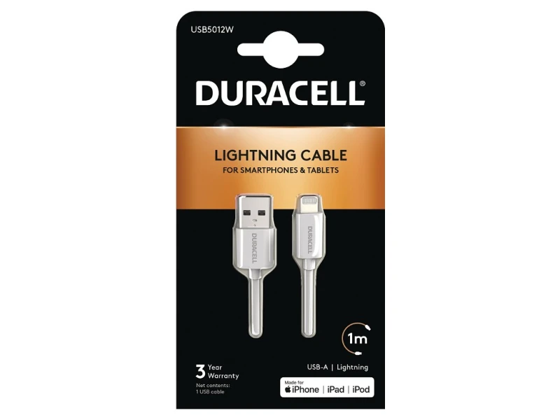 Image of Duracell Sync/Charge Cable 1 Metre White