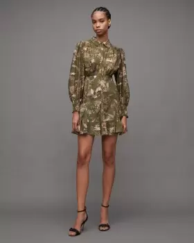 Image of AllSaints Keeley Peggy Floral Print Mini Dress