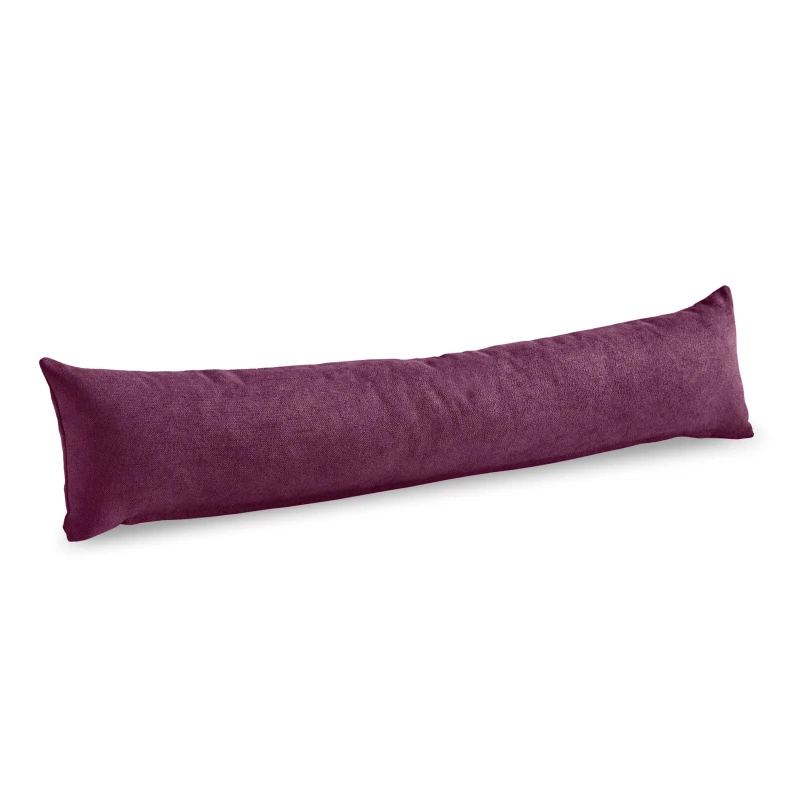Image of Essential Living Velvet Chenille Draught Excluder 90cm x 15cm x 15cm Aubergine ZWAYDEAUB