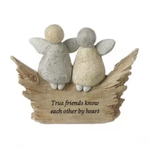 Image of True Friends Angels Resin Stone Ornament by Heaven Sends