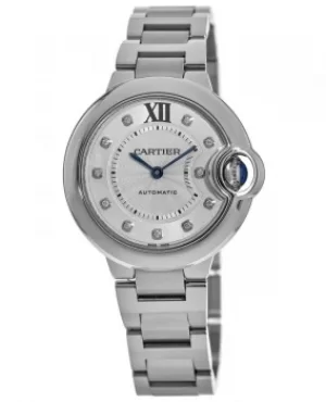 Image of Cartier Ballon Bleu 33mm Automatic Diamond Dial Steel Womens Watch WE902074 WE902074