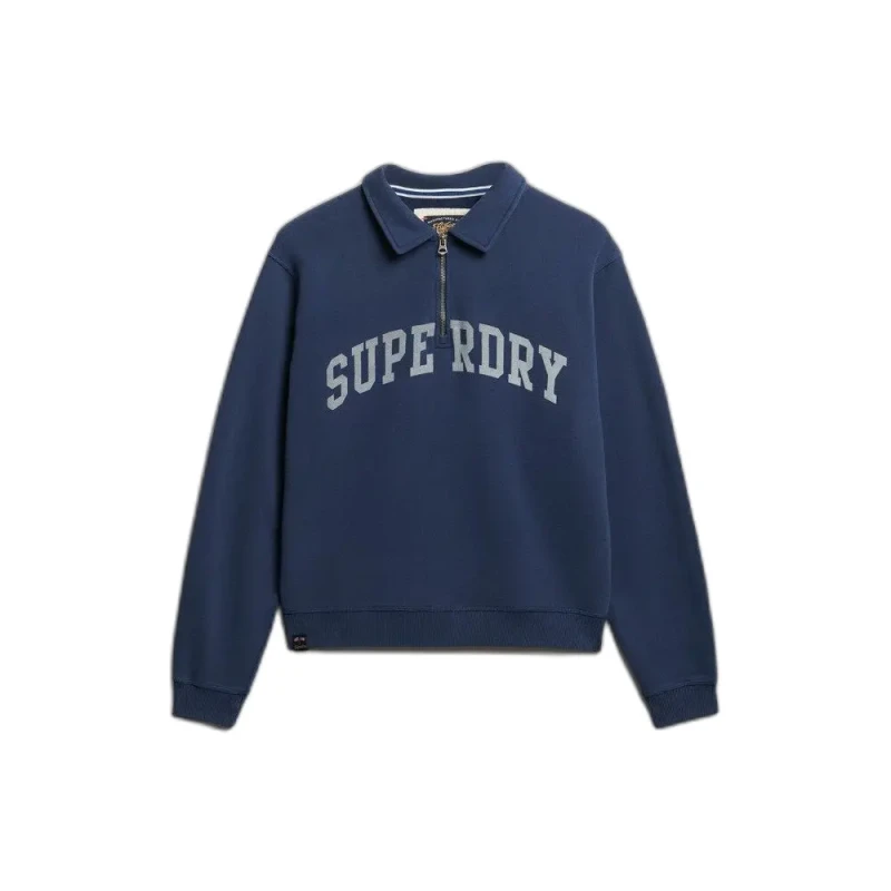 Image of Superdry Womens 1/2 zip sweater Superdry Athletic Collared Bleu Female S