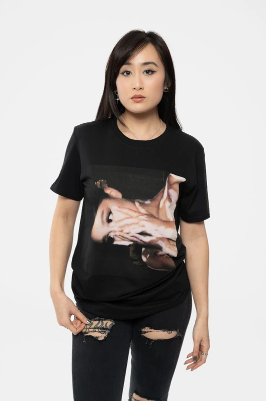 Image of Ariana Grande Side Photo T Shirt Black unisex