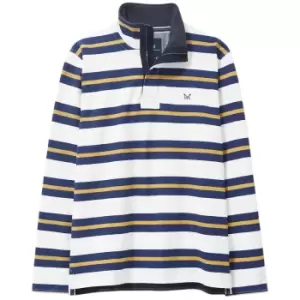 Image of Crew Clothing Mens Padstow Pique Sweat Twilight/Pristine/Honey Medium