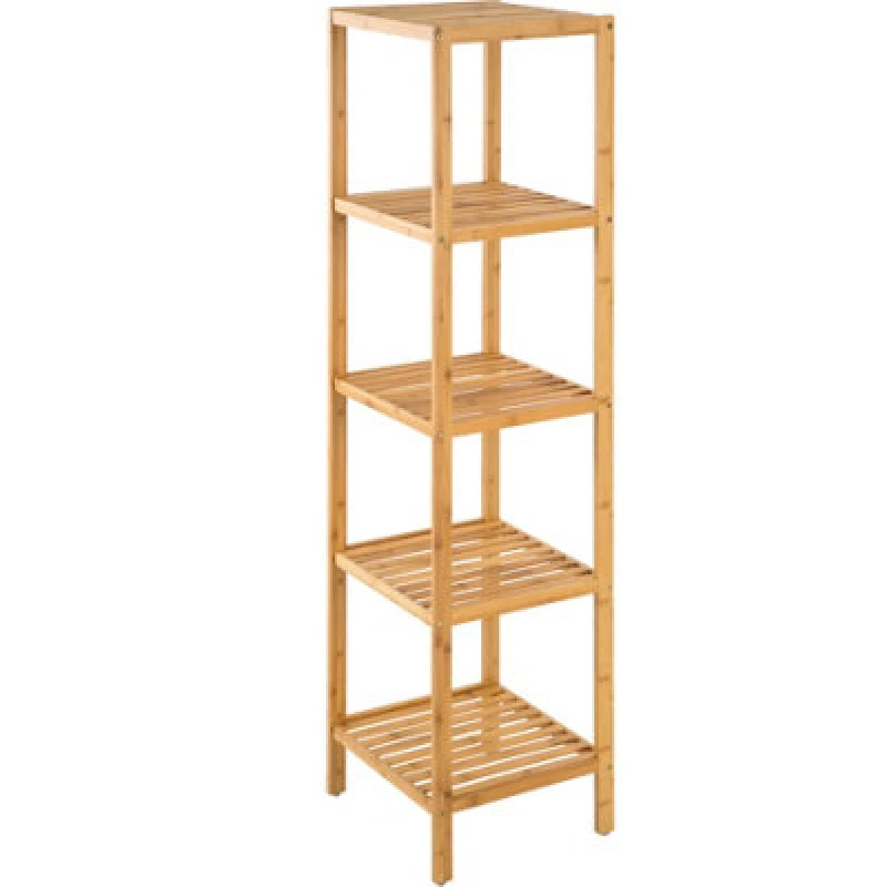 Image of TECTAKE Standing bathroom shelf - 5 tiers in bamboo - bath shelf, bamboo shelf, toilet shelf 401646