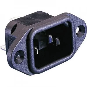 Image of Bulgin PX0580/28 IEC connector PX Plug, vertical mount Total number of pins: 2 + PE 10 A Black
