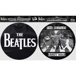 Image of The Beatles - Drop T Logo & Abbey Road Turntable Slipmat Set