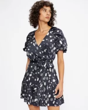 Image of Puff Sleeve Skater Dress