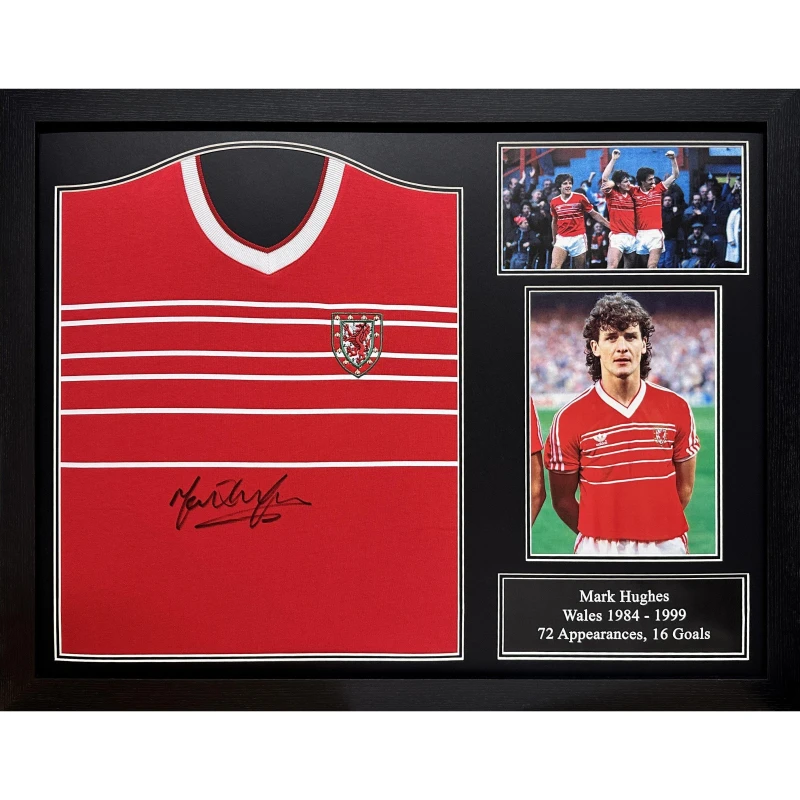 Image of AllStarSignings Ltd Mark Hughes signed Wales 1984 shirt Red unisex One Size