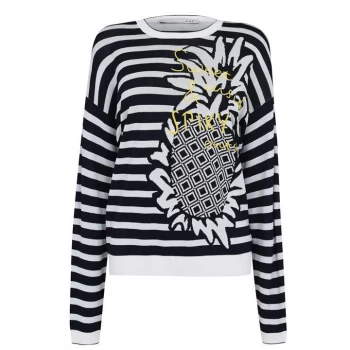 Image of Oui Pineapple Jumper - Blue/Wht 0571
