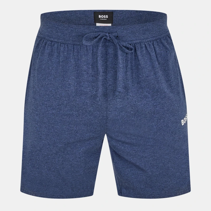 Image of Boss Mens Rise Relaxed Fit Fleece Jogger Shorts Navy Marl 460 male S