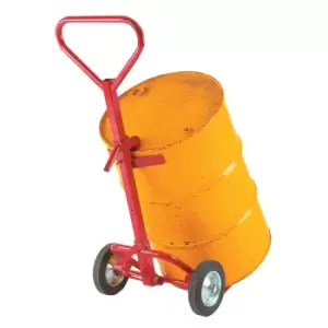 Image of Drum trolley for steel drums with solid rubber wheels - 350kg capacity