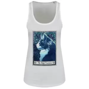 Image of Deadly Tarot Womens/Ladies The High Priestess Felis Floaty Vest Top (L) (White)