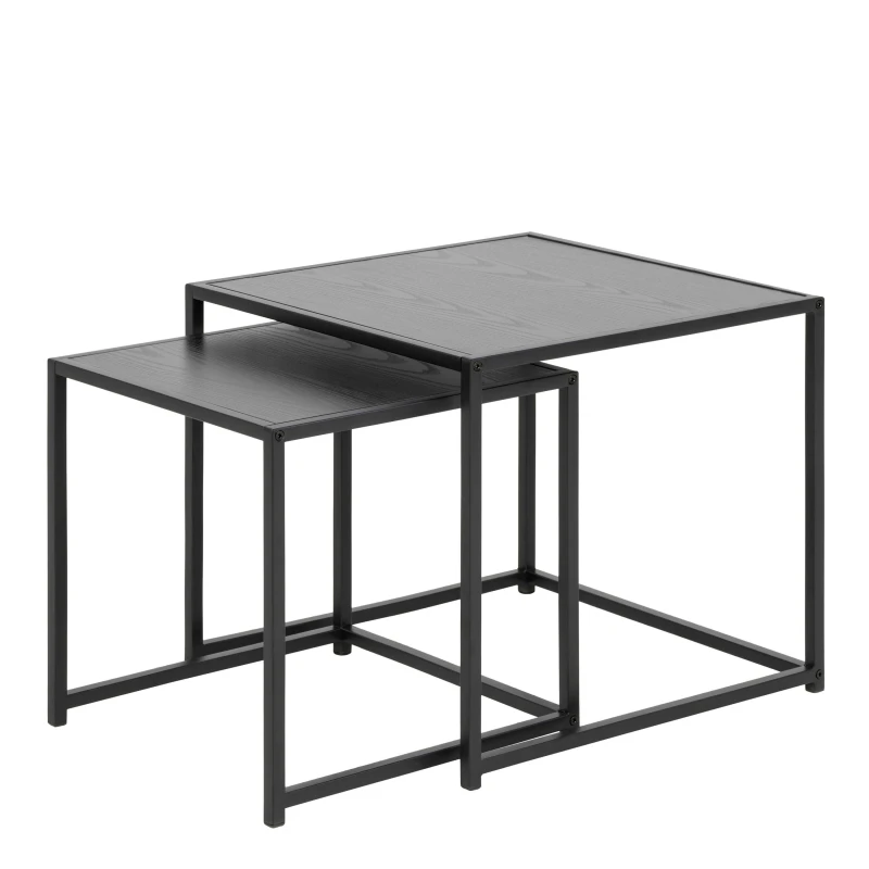 Image of Furniture To Go Seaford Nest of Tables in Ash Black Unisex