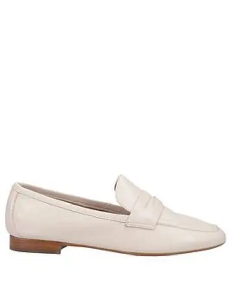 Image of Dune London Gianetta Leather Loafers - Ecru Off White VYPVQ Female 4,5,6,7,8