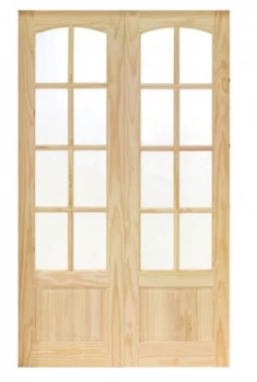 Image of Wickes Newland Internal French Doors Pine Glazed 8 Lite 1981 x 1170mm