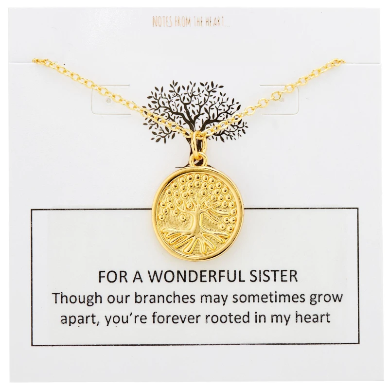 Image of Notes From The Heart NFTH FOR A WONDERFUL SISTER PENDANT Gold unisex one size
