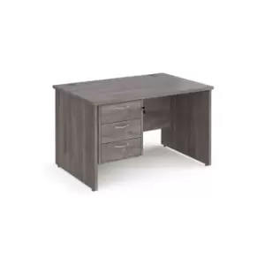 Image of Dams Maestro 25 Straight Desk 1200mm x 800mm with 3 Drawer Pedestal - Beech Top