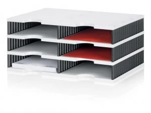 Image of Styrodoc Duo Base Unit 6 Compartments GY Base BK Sides