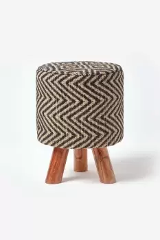 Image of Modern Style Diamond Jute Footstool