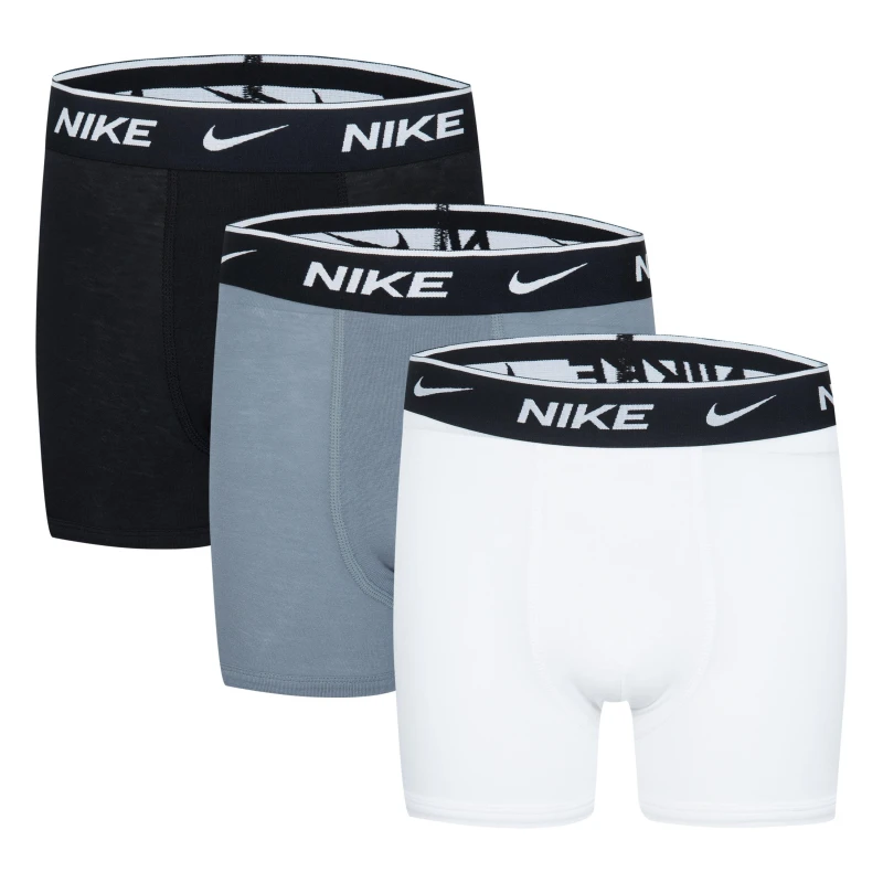 Image of Nike Cotton Boxer Brief 3 Pack Boys Black/White male 10-12