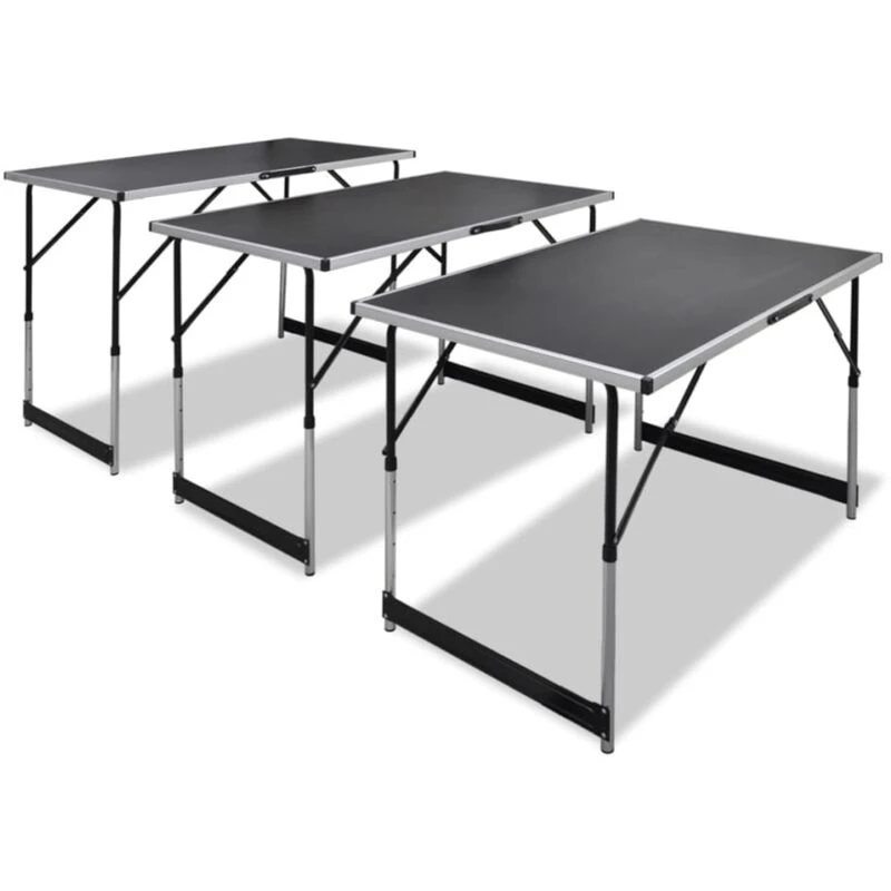 Image of Vidaxl Pasting Table 3 Pcs Foldable Height Adjustable