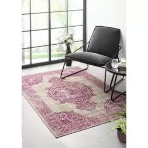Image of Saville (Indoor /Outdoor) Grey Rapberry 120cm x 170cm Rectangle - Grey and Pink