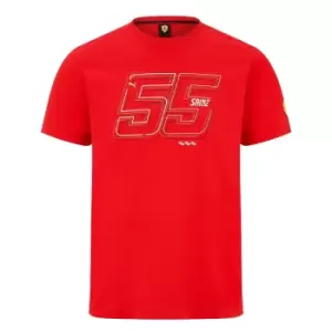 Image of 2022 Ferrari Fanwear Drivers Tee Carlos Sainz (Red)